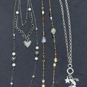 Elegant Silver and Black Women's Necklaces